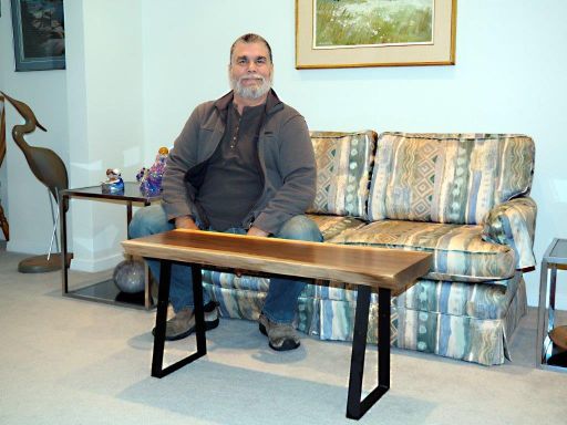 Stephen and his Live Edge Walnut Coffee Table